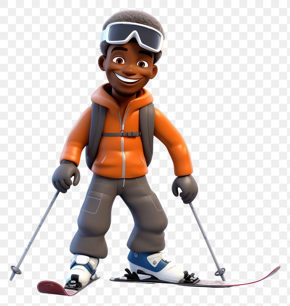 PNG Skiing snow recreation footwear. AI generated Image by rawpixel.
