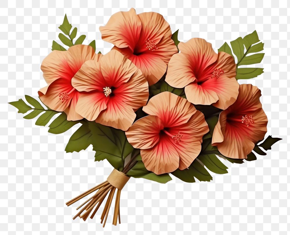 PNG Hibiscus flower plant inflorescence. AI generated Image by rawpixel.