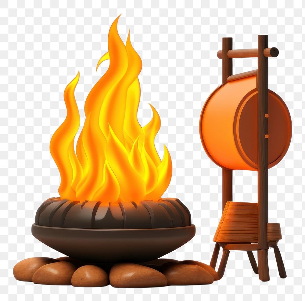 PNG Fire fireplace cartoon jack-o'-lantern. AI generated Image by rawpixel.
