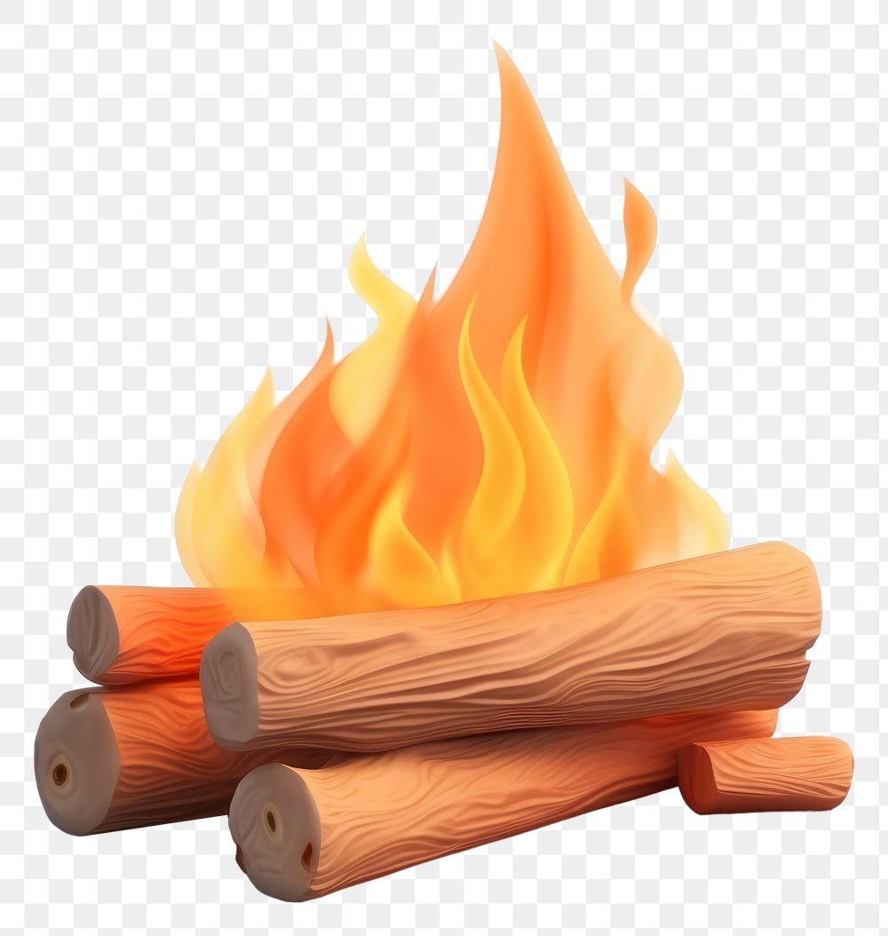 PNG Bonfire fireplace firewood glowing. AI generated Image by rawpixel.