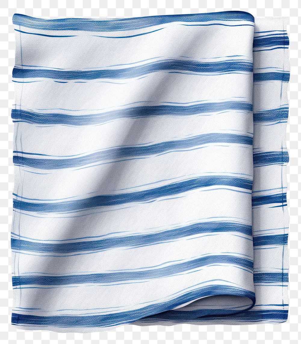 PNG Striped folded towel blue. 