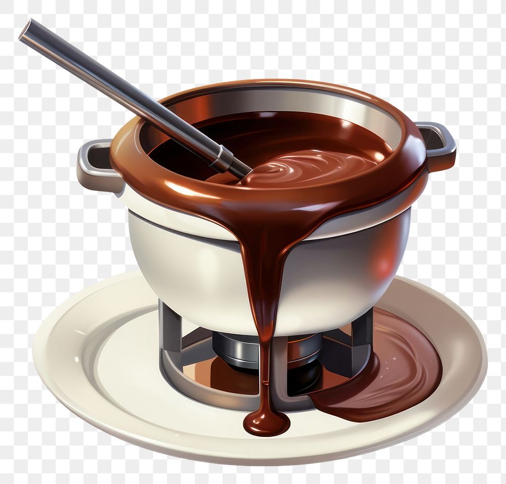 PNG Chocolate dessert fondue drink. 