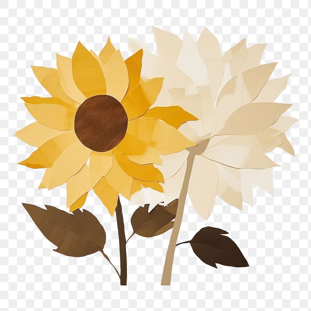 PNG Sunflower art painting plant. AI generated Image by rawpixel.