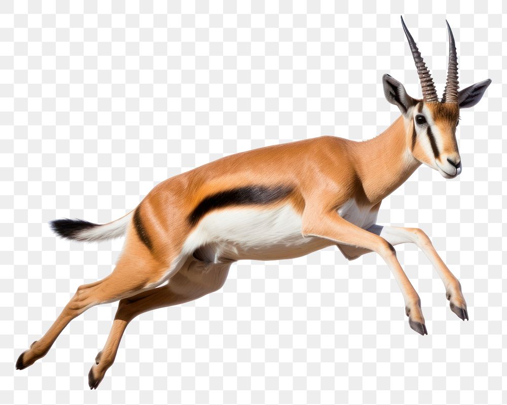 PNG Springbok wildlife jumping animal. AI generated Image by rawpixel.