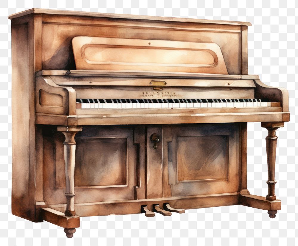PNG Piano keyboard brown old. AI generated Image by rawpixel.