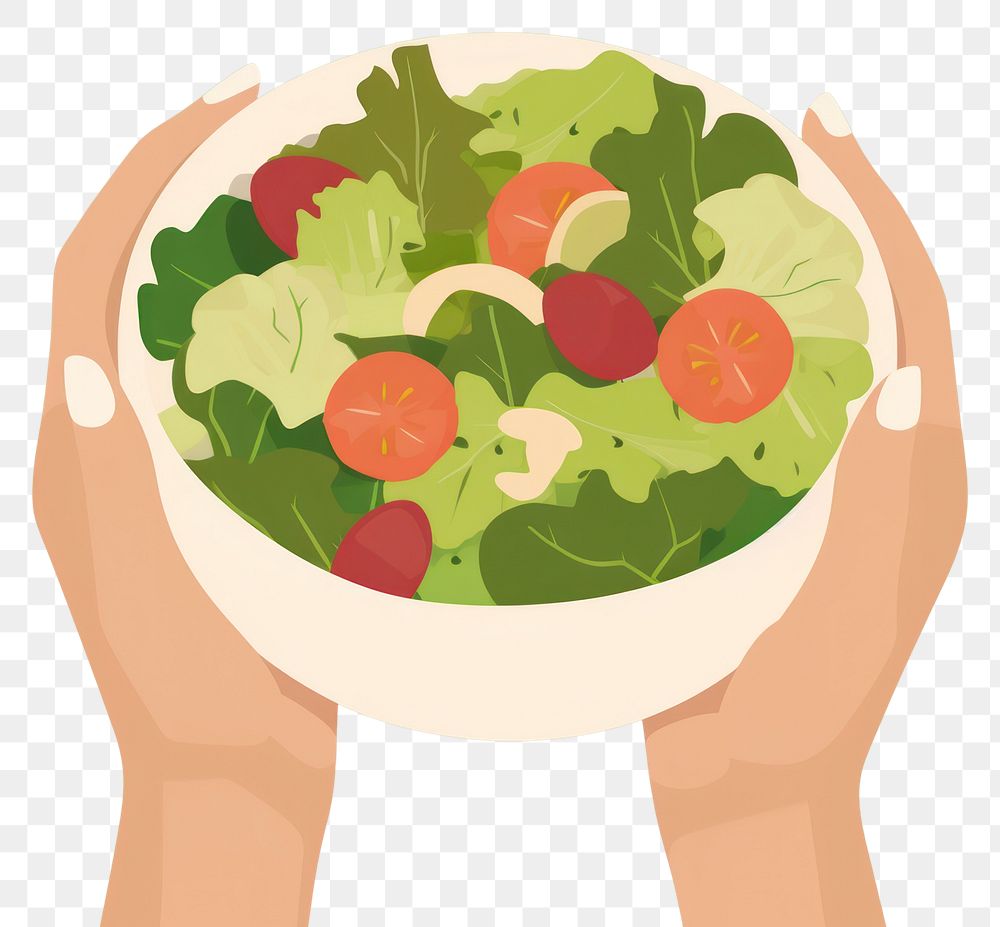 PNG Bowl vegetable holding salad. AI generated Image by rawpixel.