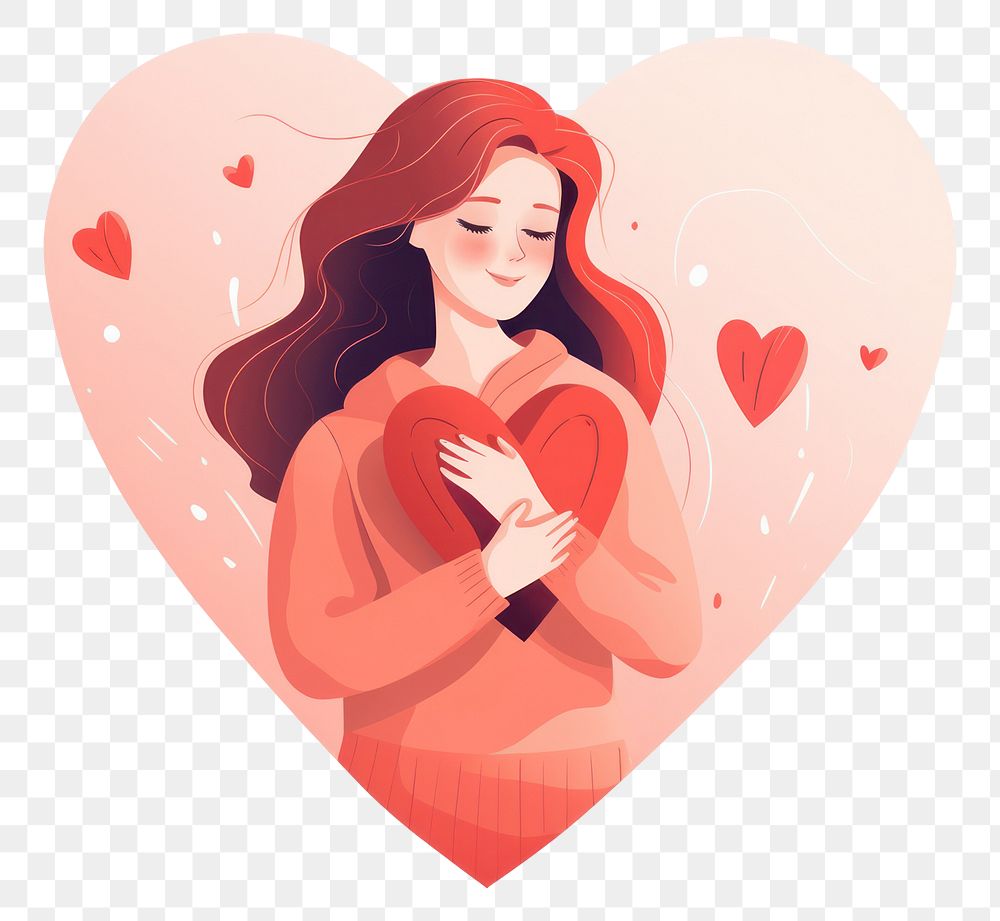 PNG Drawing adult heart woman. AI generated Image by rawpixel.