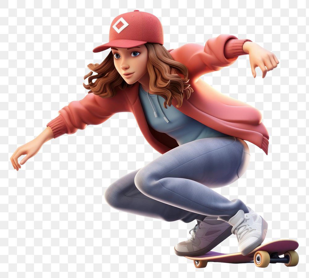 PNG Skateboard cartoon skateboarding exhilaration. AI generated Image by rawpixel.