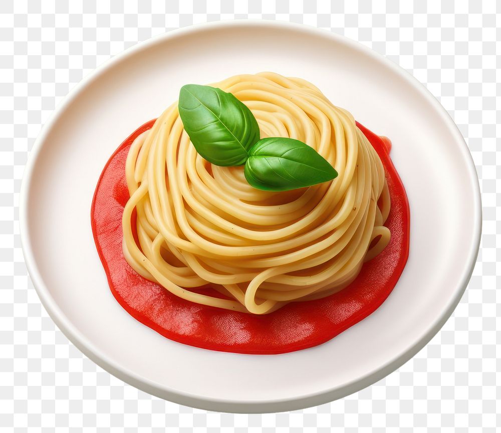 PNG  Food spaghetti pasta plate. AI generated Image by rawpixel.