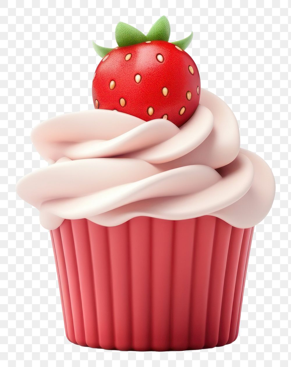 PNG Strawberry cupcake dessert fruit. AI generated Image by rawpixel.