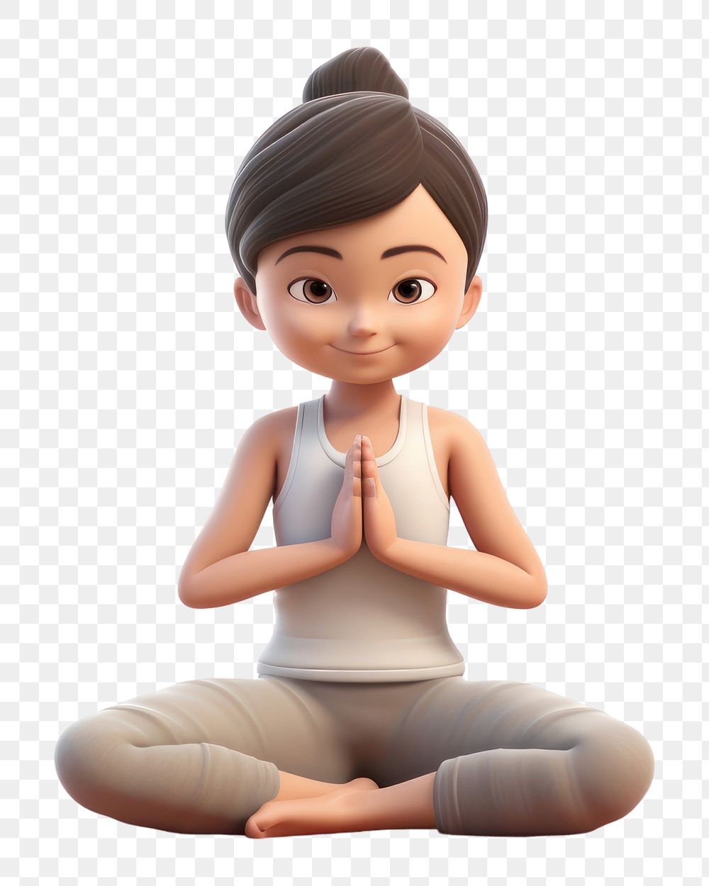 PNG Cartoon yoga white background cross-legged. AI generated Image by rawpixel.