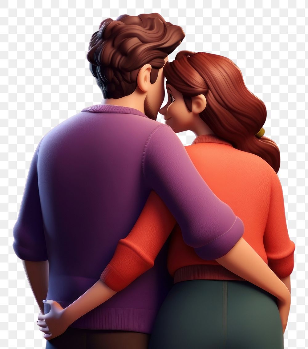 PNG Cartoon adult woman affectionate. AI generated Image by rawpixel.