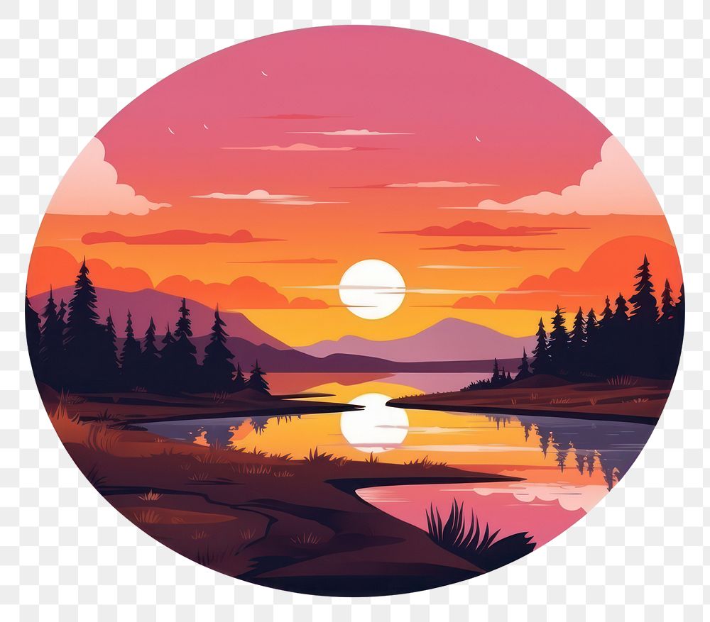 PNG Sunset nature circle night. AI generated Image by rawpixel.