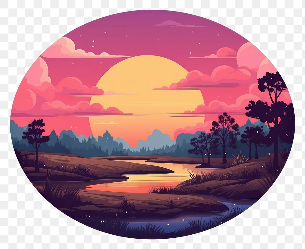 PNG Sunset nature circle sky. AI generated Image by rawpixel.