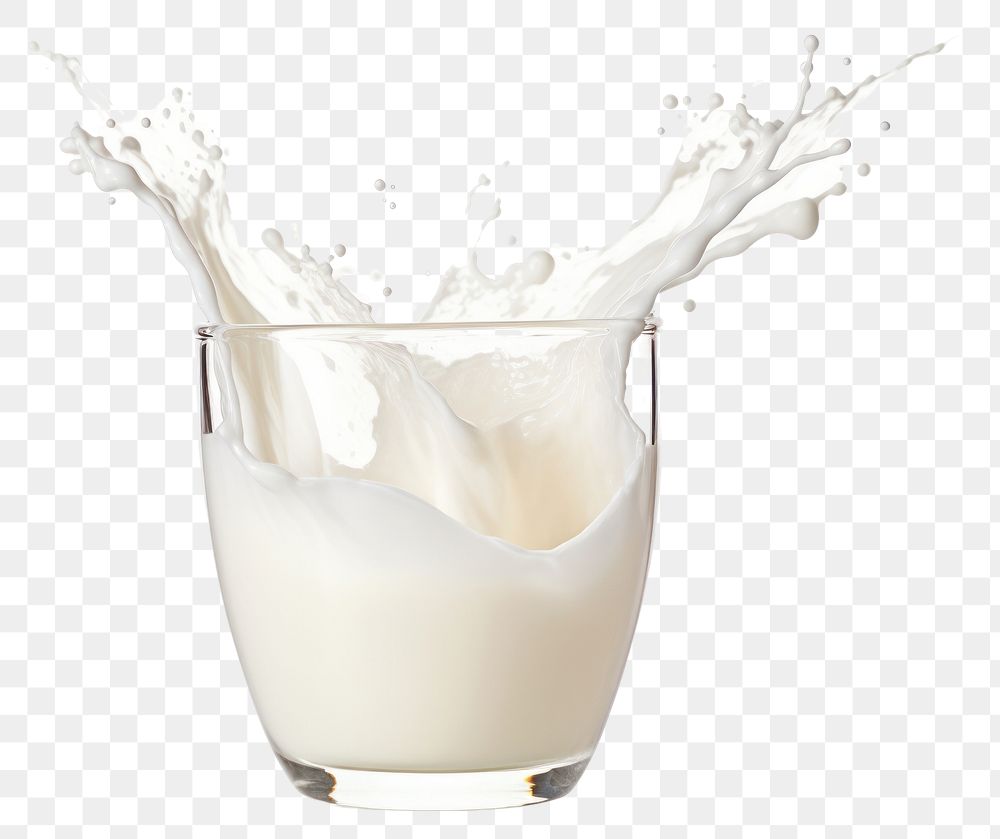 PNG Milk splashing dairy drink. 