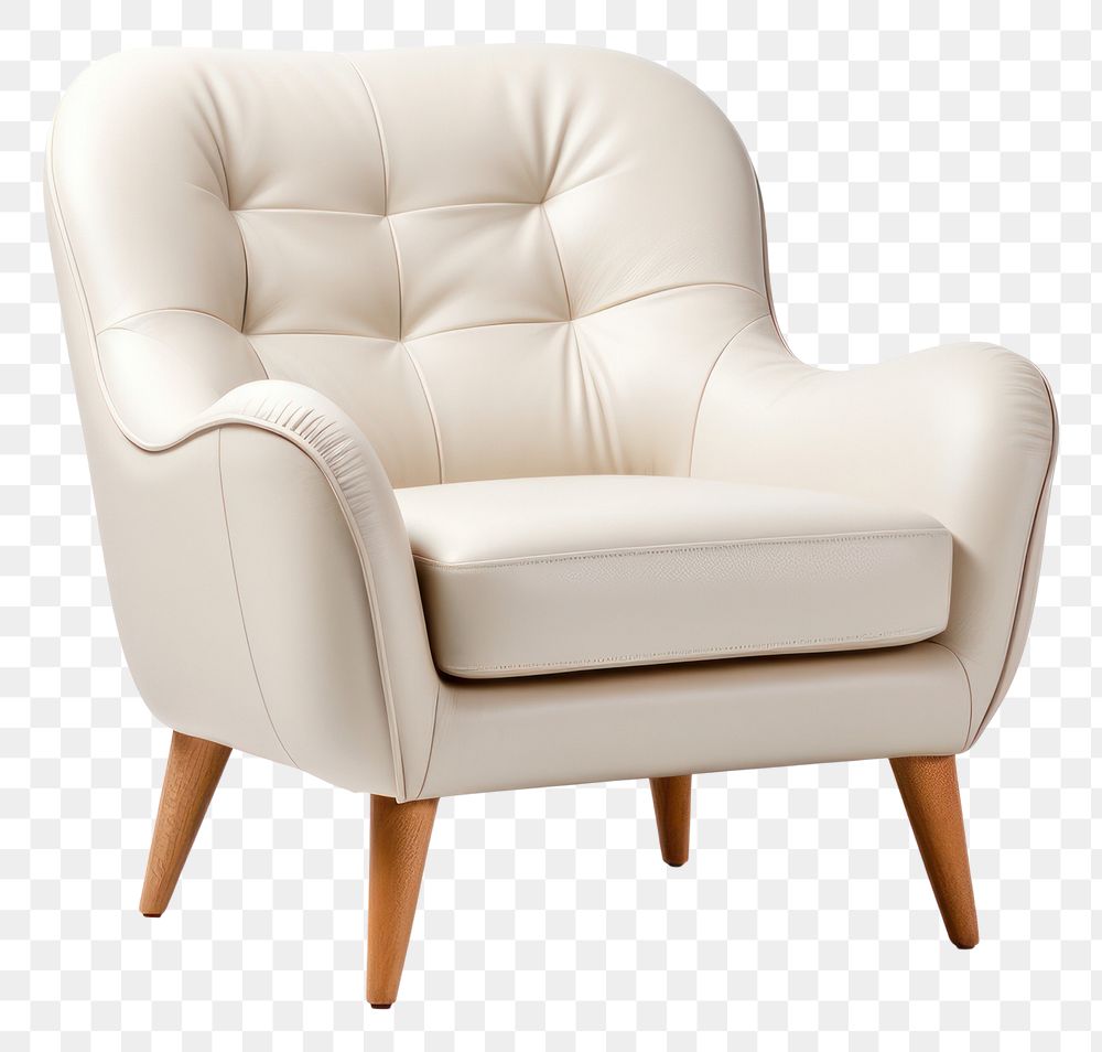 PNG  Chair furniture armchair white. AI generated Image by rawpixel.