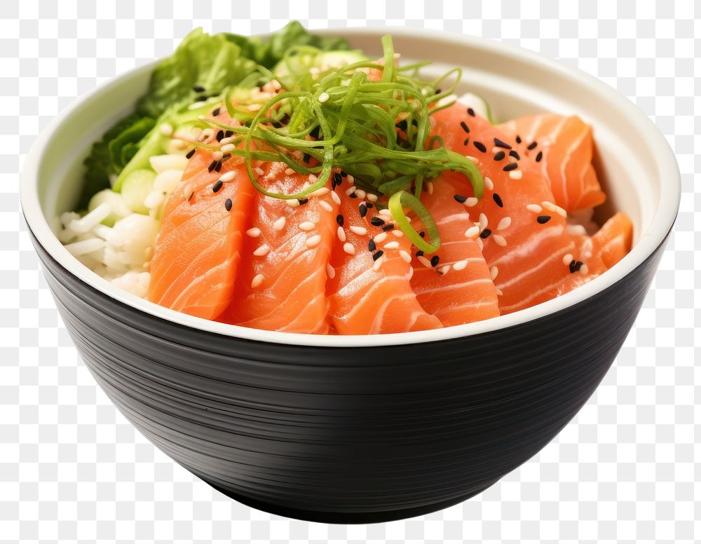 PNG Salmon food seafood bowl. AI generated Image by rawpixel.