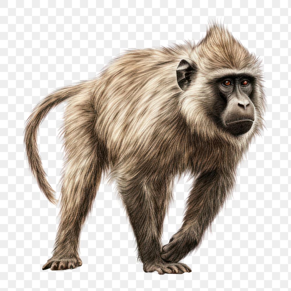 PNG Wildlife mammal monkey animal. AI generated Image by rawpixel.