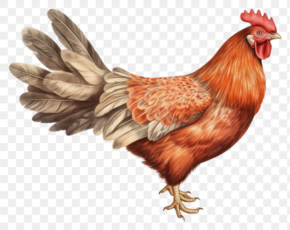 PNG Chicken poultry drawing animal. AI generated Image by rawpixel.