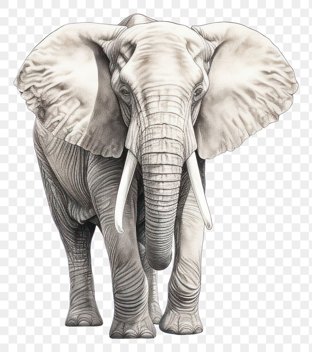 PNG Elephant drawing wildlife animal. 