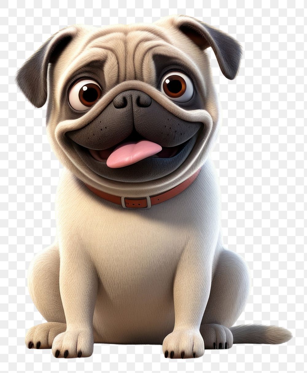 PNG Pug cartoon animal mammal. AI generated Image by rawpixel.