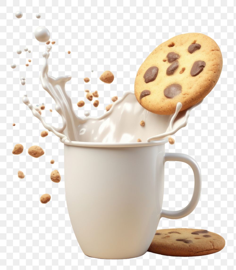 PNG  Milk cup cookie dairy. AI generated Image by rawpixel.