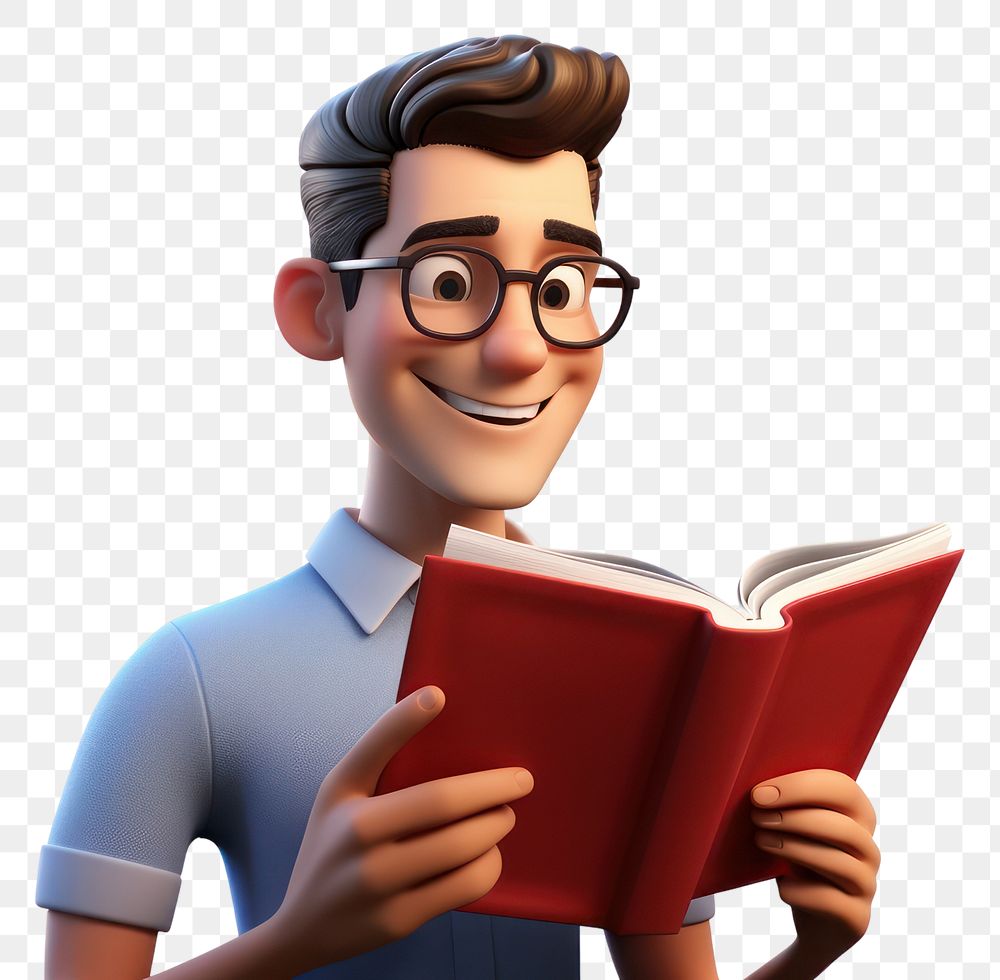 PNG Reading cartoon book publication. AI generated Image by rawpixel.