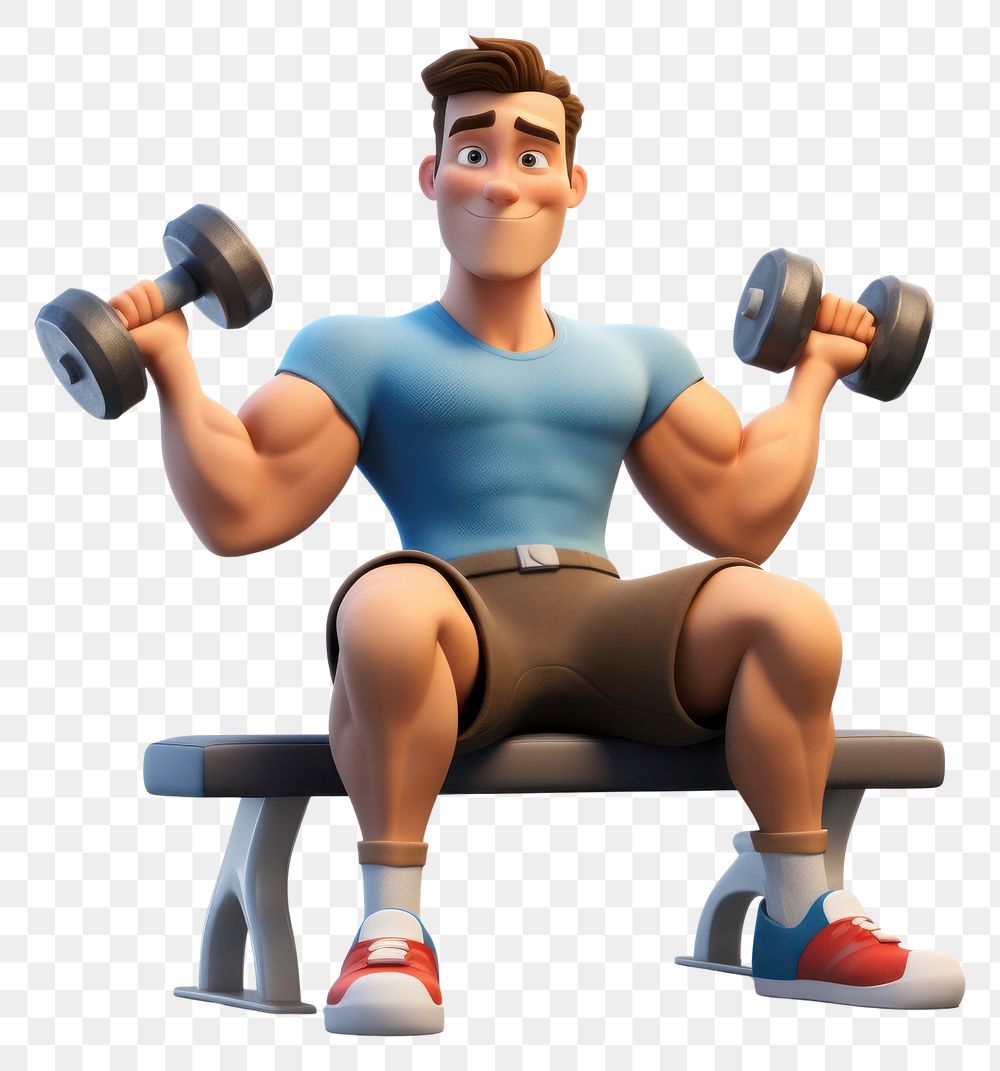 PNG Gym dumbbell clothing cartoon. AI generated Image by rawpixel.