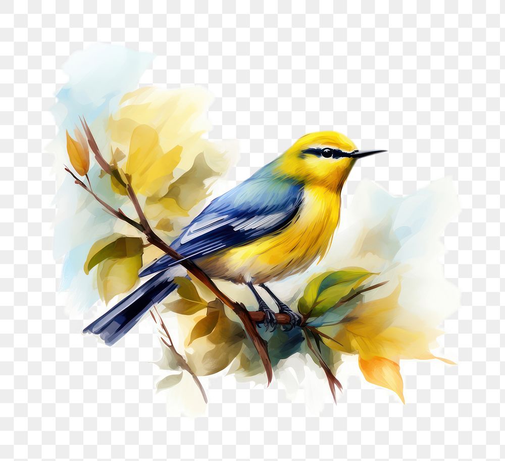 PNG Painting animal canary bird. AI generated Image by rawpixel.