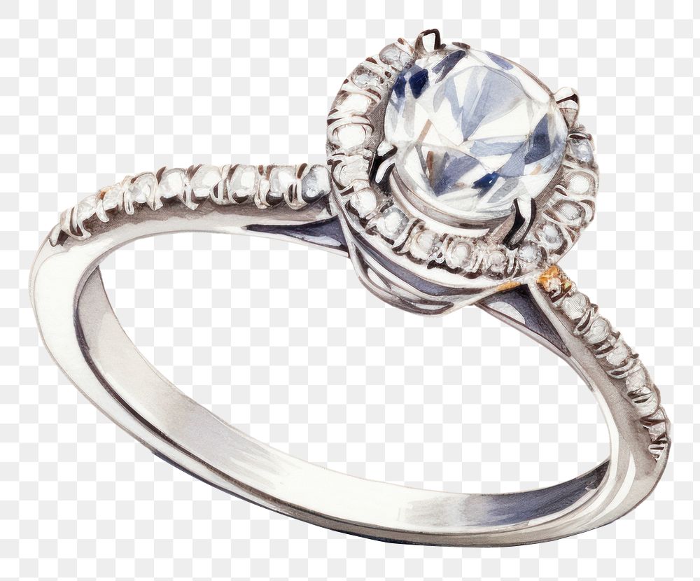 PNG Diamond silver ring gemstone. AI generated Image by rawpixel.