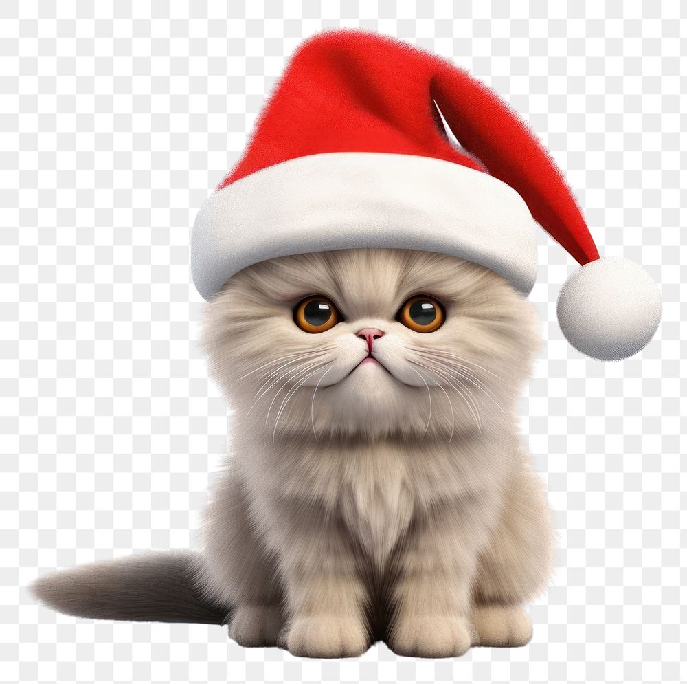 PNG Christmas mammal animal kitten. AI generated Image by rawpixel.