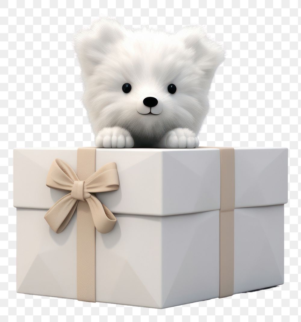 PNG Box mammal white gift. AI generated Image by rawpixel.