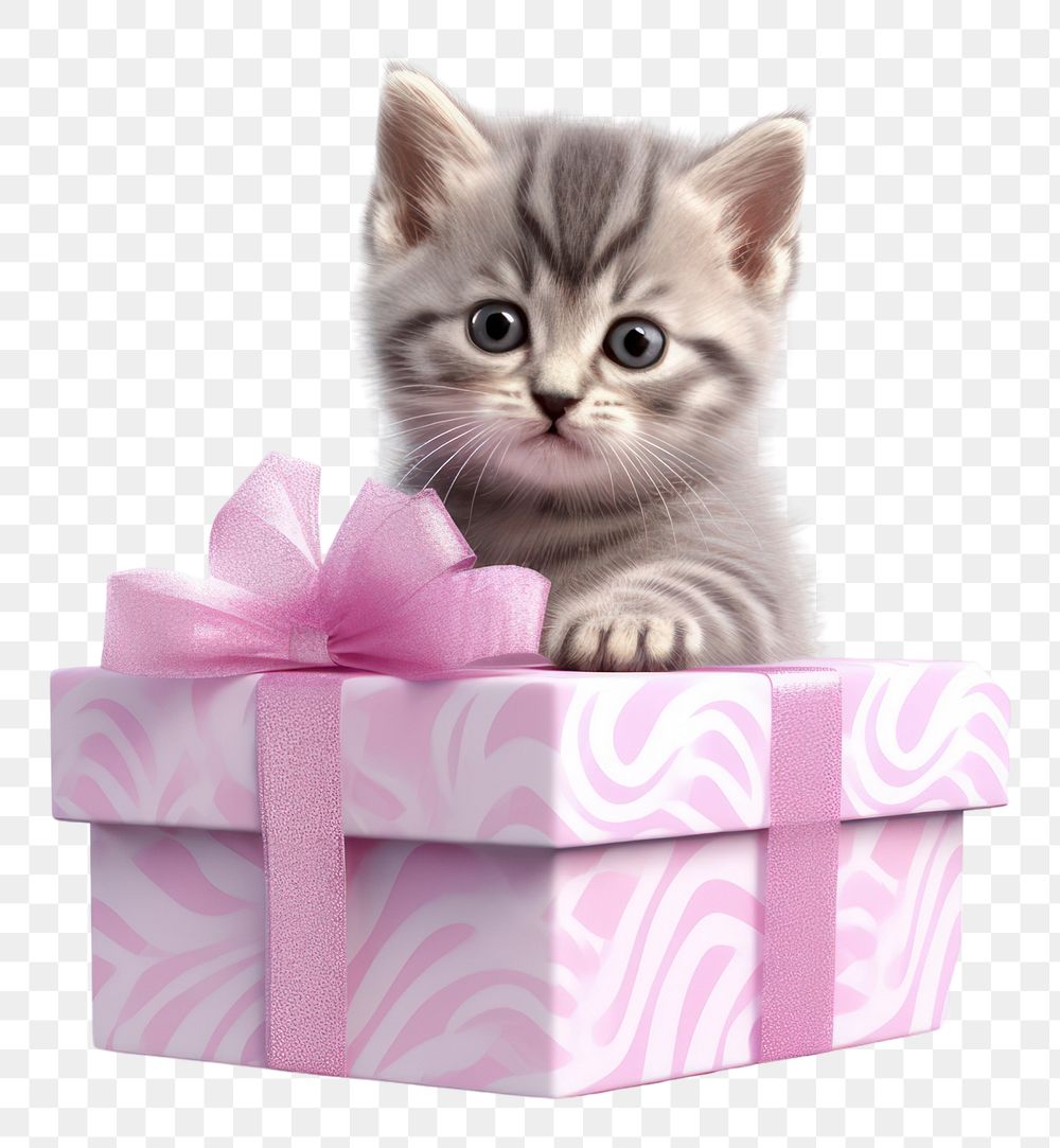 PNG Mammal kitten animal gift. AI generated Image by rawpixel.