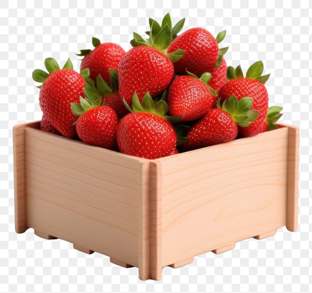 PNG Strawberry box fruit plant. AI generated Image by rawpixel.