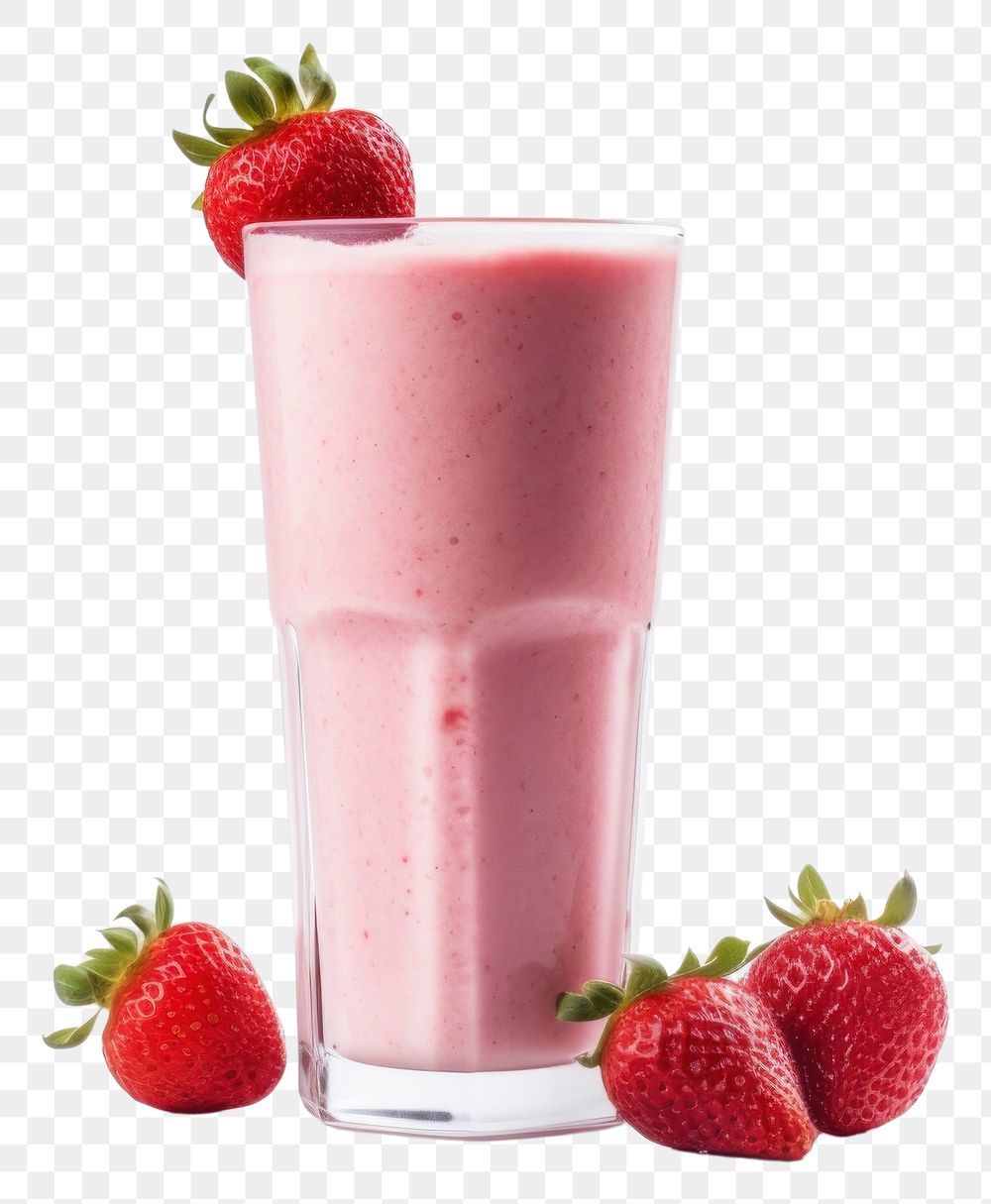 PNG Strawberry milkshake smoothie fruit. AI generated Image by rawpixel.