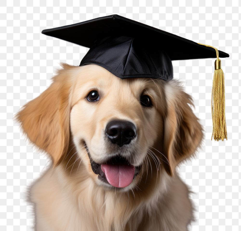 PNG Graduation puppy retriever animal. AI generated Image by rawpixel.
