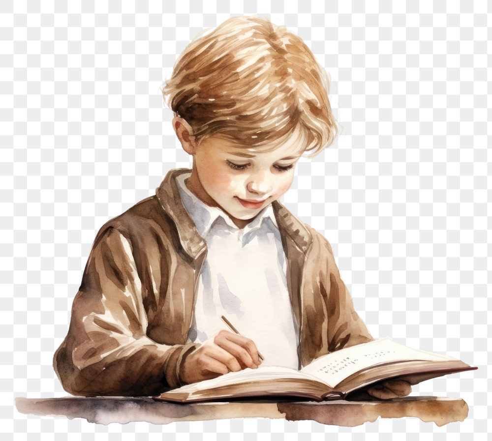 PNG Publication portrait reading child. AI generated Image by rawpixel.