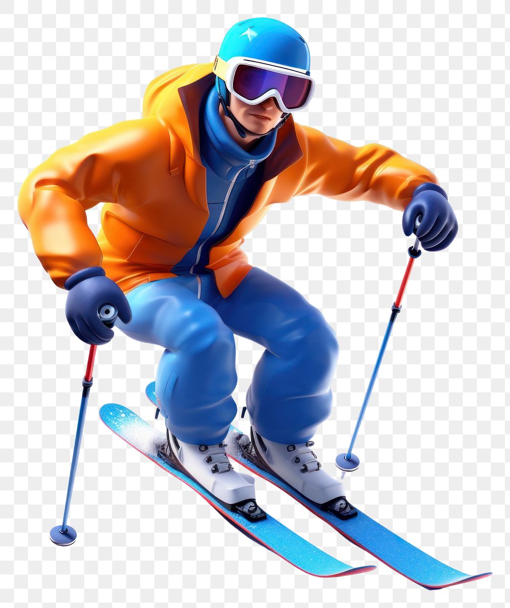 PNG Skiing recreation cartoon sports. AI generated Image by rawpixel.