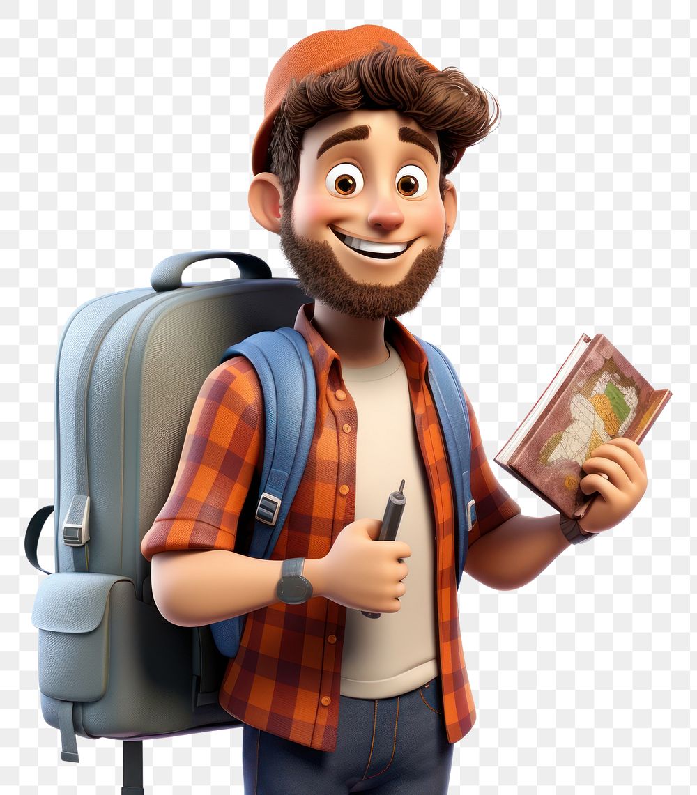 PNG Backpack luggage adult man. AI generated Image by rawpixel.