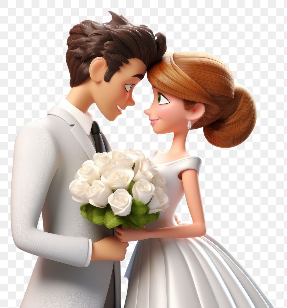 PNG Wedding cartoon flower dress