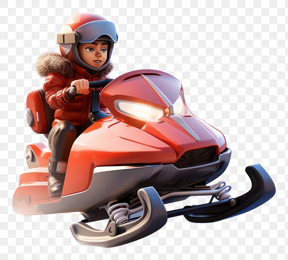 PNG Snowmobile motorcycle vehicle cartoon. AI generated Image by rawpixel.