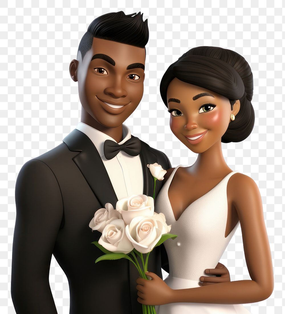 PNG Wedding cartoon flower adult. AI generated Image by rawpixel.