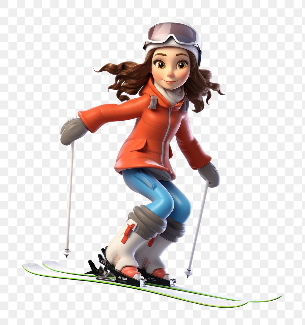 PNG Skiing recreation jumping cartoon. AI generated Image by rawpixel.