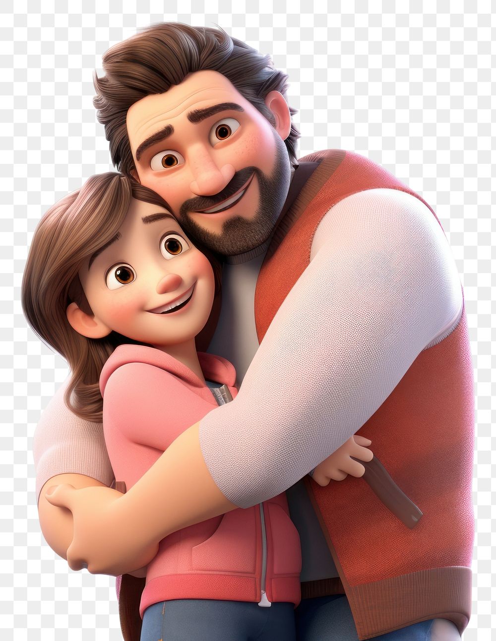 PNG Hugging portrait smiling cartoon. AI generated Image by rawpixel.