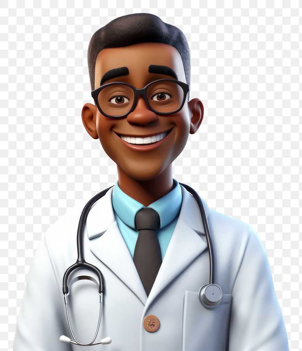 PNG Doctor portrait smiling cartoon. AI generated Image by rawpixel.