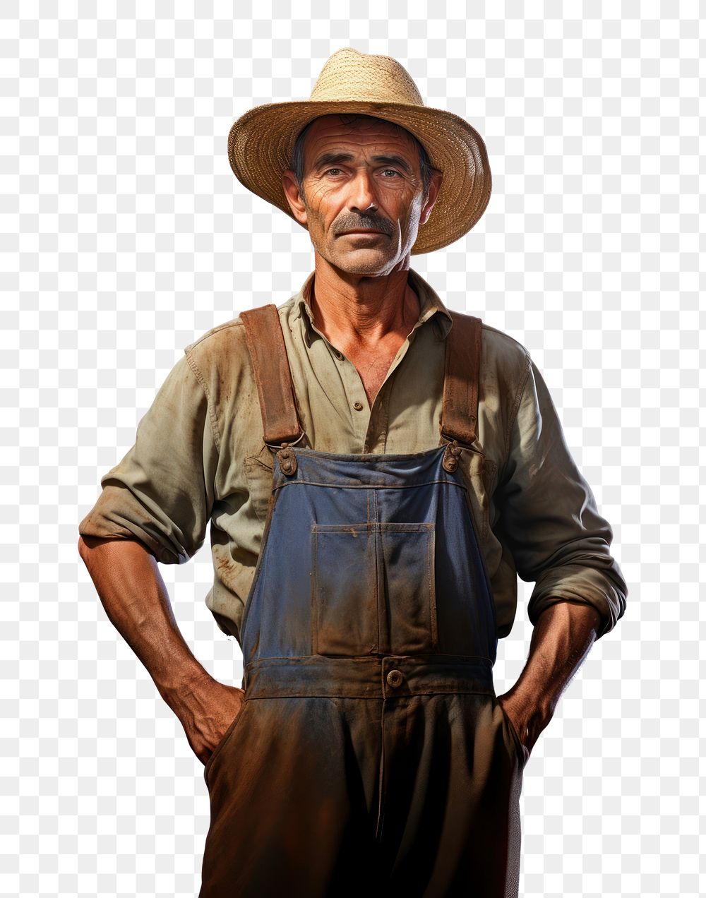 PNG Portrait farmer adult white background. AI generated Image by rawpixel.