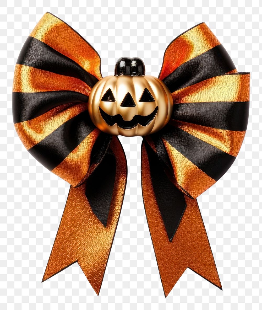 PNG Halloween pumpkin ribbon bow. AI generated Image by rawpixel.