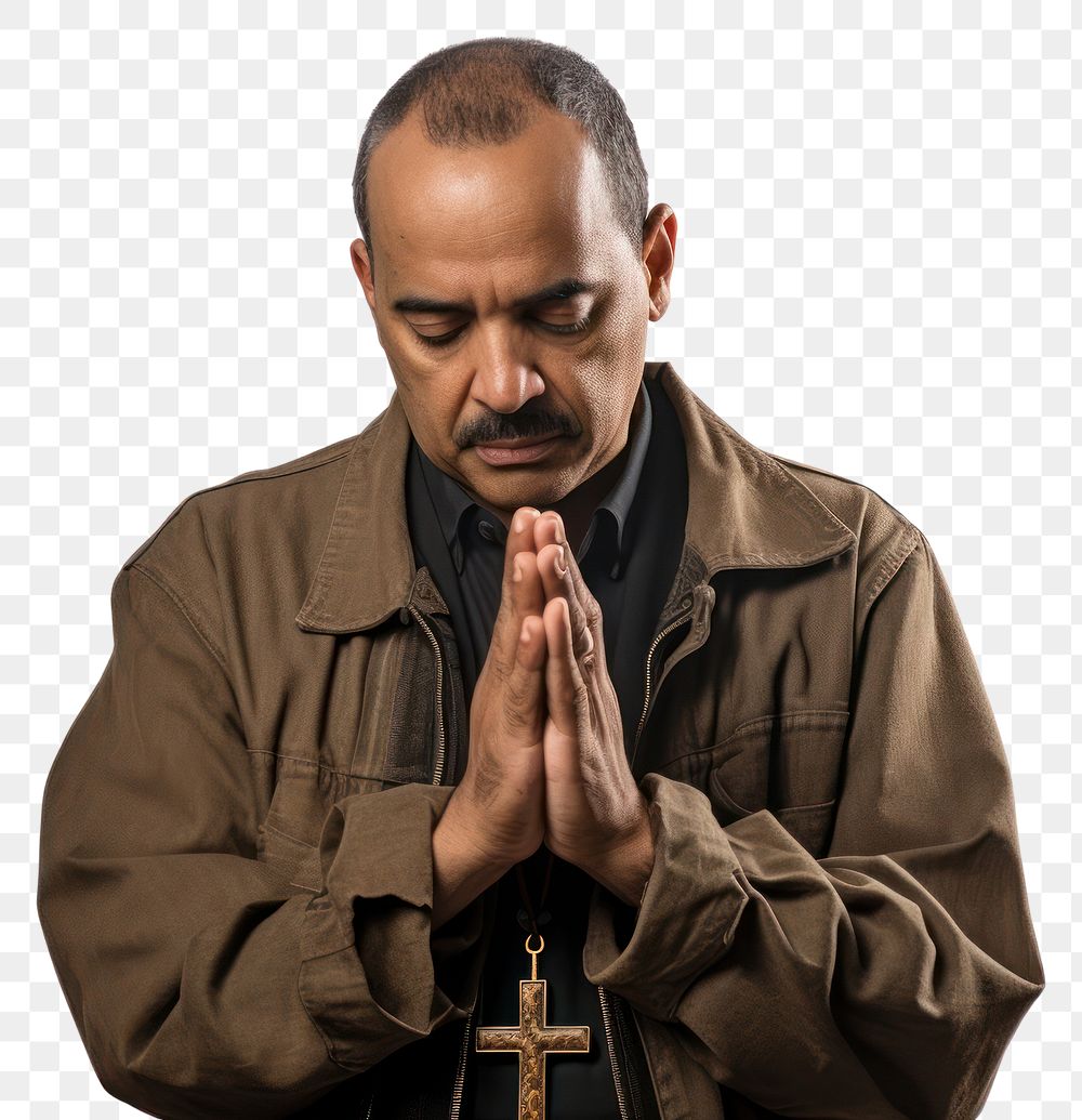 PNG Praying adult hand man. 