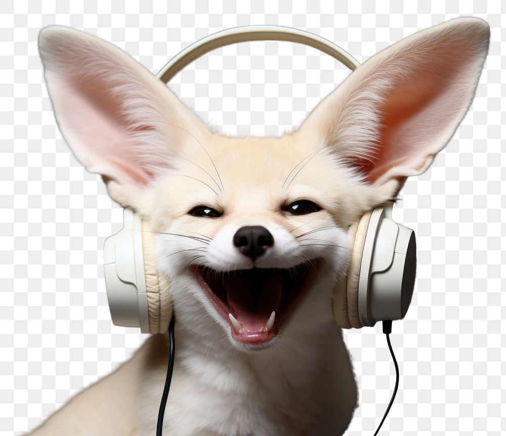 PNG Headphones mammal animal dog. AI generated Image by rawpixel.