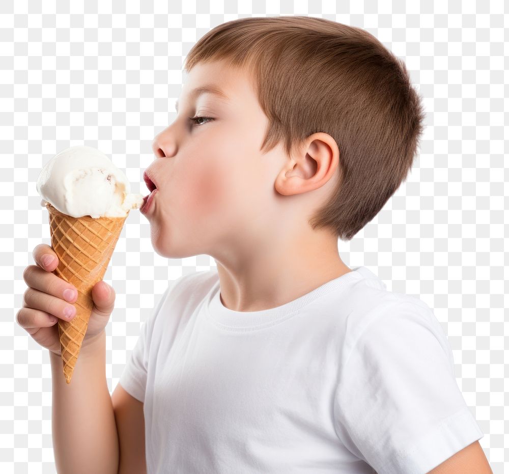 PNG Eating dessert child cream transparent background